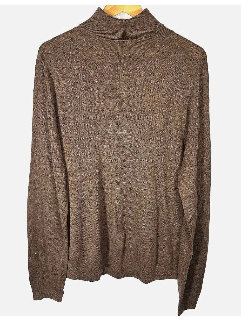 Vtg NWT Perry Ellis Soft Touch Merino Wool Turtle Neck Sweater Brown Mens XXL